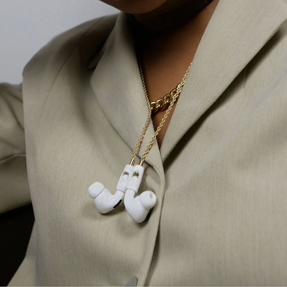 TAPPER 18K Gold AirPod Headphone Rope Chain Necklace